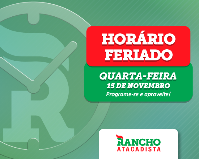 Horário de Feriado 15 de novembro