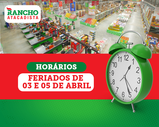 Horários Feriados 03 e 05 de Abril