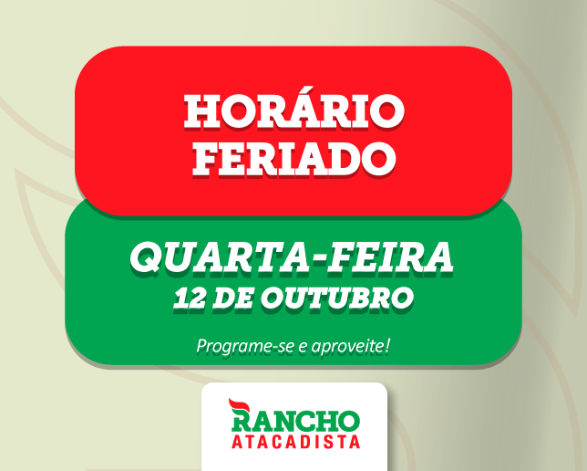 Horário de Atendimento Feriado Nossa Senhora Aparecida