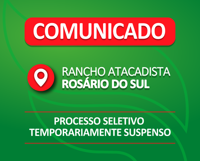 Processo Seletivo temporariamente suspenso em Rosário do Sul